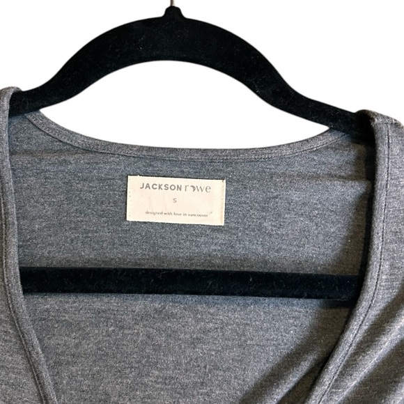 Jackson Rowe Encompass Long Sleeve Wrap Top- Grey- Size Small - Picture 5 of 8